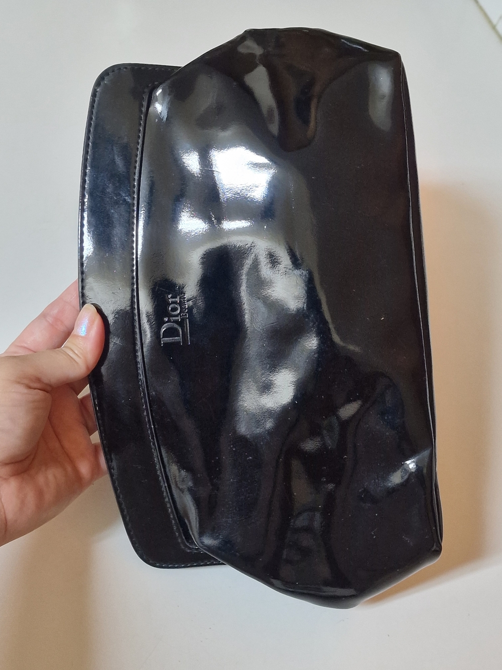 Dior Glossy Black Patent Makeup Pouch